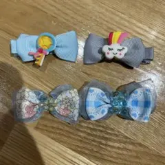 カラフルリボンヘアアクセサリー3個セット