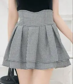 ミシェルマカロン風美脚スカート 千鳥格子柄 XSサイズ