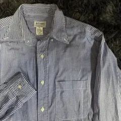 BEAMS 長袖シャツ ギンガムチェック ブルー Mサイズ