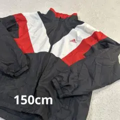 Y143)adidas ジップアップジャケット 130cm 黒赤白