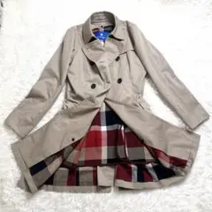 ブルーレーベルクレストブリッジ　ライナー付　トレンチコート　ベージュ　チェック