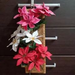ポインセチア(造花)の壁掛け