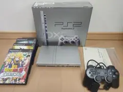 動作品PlayStation 2 本体 シルバー コントローラー付き