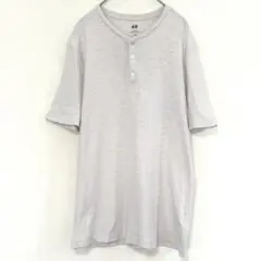 H&M ヘンリーネック Tシャツ レギュラーフィット 白系 【EUR M】