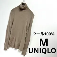UNIQLO ユニクロ　M ベージュ　エクストラファインメリノ　タートル