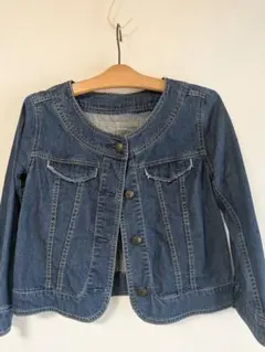 薄手デニムブルー ショート丈ジャケット