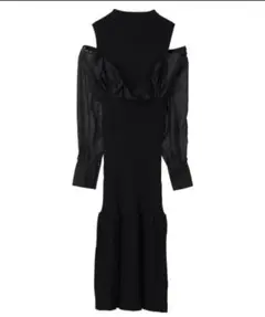 DURASオフショルダー ニットワンピース フリル