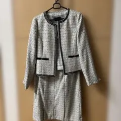 ESPRITMUR ホワイト ブラック ツイードスーツ 13号