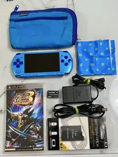 動作品。PSP3000 本体　バイブラントブルー