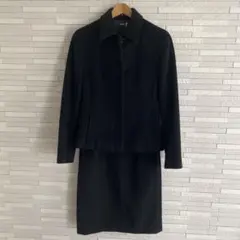 ef-de エフデ　コート生地　アンゴラコート生地レディーススーツ 黒