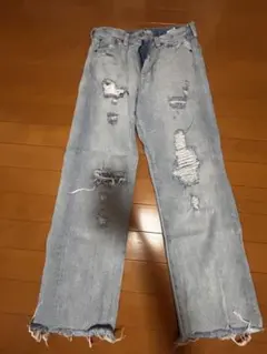 RAG MACHINE ダメージデニム M ライトブルー