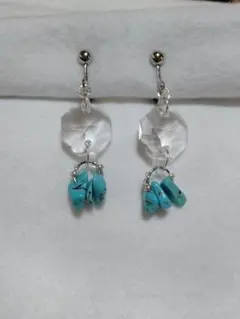 ターコイズ・クリスタルイヤリング