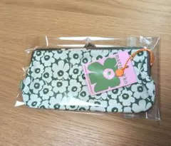 マリメッコ　がま口ポーチ　ウニッコ　60周年　グリーン　ピックイネン