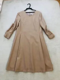 ♡アンタイトル♡ロングフレアーワンピース ウールワンピ　ベージュブラウン　入学式