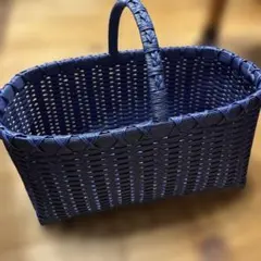 ネイビー 紙バンド製 かごバッグ