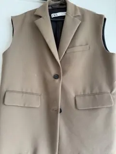 ZARA ブラウン ノースリーブジャケット