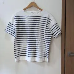 GLOBAL WORK ボーダーTシャツ USAコットン ホワイト ネイビー Sのサムネイル