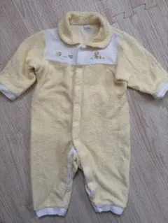 familiar イエローのタオル生地ロンパース 60-75cm