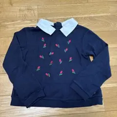 ネイビー刺繍セーター 140サイズ