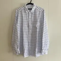 UNIQLO プレミアムリネンシャツ　XL 長袖シャツ　チェックシャツ