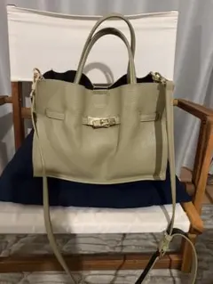 美品】銀座かねまつ ターンロック ベルト 2way ショルダーバッグ 大