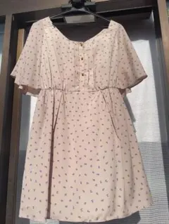 美品nano universe花柄フレア袖ワンピース