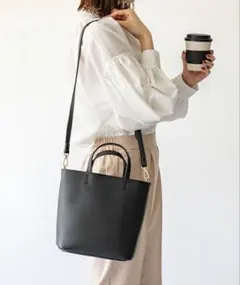 匿名配送☆aristella 黒　2way エコレザー　ミニショルダーバッグ