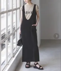 【即日発送】ノーブル 36 リネン混2WAYロングワンピース　ジャンパースカート