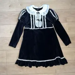 Shirley Temple 黒 フリル付きワンピース130