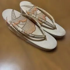 花柄刺繍 草履 ベージュ 23.5cm