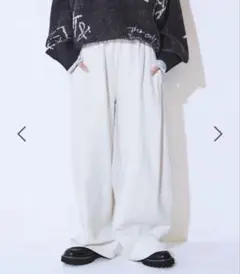 【JEANASIS】【発熱保温】スウェットコクーンタックパンツ　オートミール