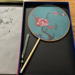 うちわ　　芙蓉　新品箱付き