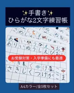 【SALE‼️980円→880円】ひらがな2文字練習手書きお手本 入学準備/お受験