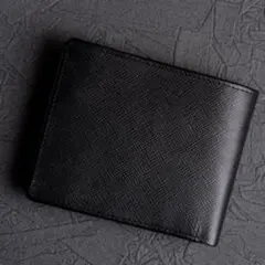 二つ折り財布 本革 大容量 ブラック ビジネス お洒落 メンズ イタリアンレザー