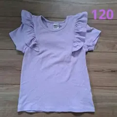 Bee des Bee ラベンダー 肩フリル Tシャツ サイズ120