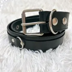 666 スタッズ付き黒レザーベルト 正規取扱店 666 Studded Gear スタッデッドギア 2連ピラミッドスタッズ