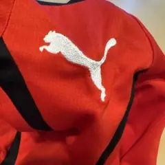 PUMA サッカーウェア 長袖シャツ レッド×ブラック 120 帽子セット
