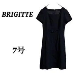 【BRIGITTE】フォーマル　ワンピース　ブラック　黒　きれいめ　半袖
