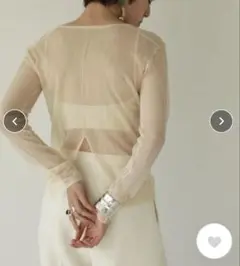 todayful slit sheer knit cream