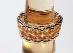 569. ハンドメイド  ビーズリング（ピンク×ホワイト×クリア）