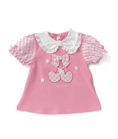 フリル襟 チェック袖 Tシャツ 110サイズ