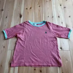 UnitageストライプTシャツ 黒猫ワッペン