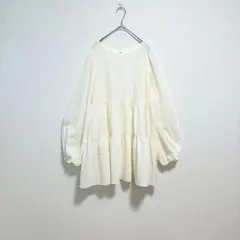 Mystic ミスティック　ぽわん袖 白　チュニック 長袖　フリー　ゆるふわのサムネイル