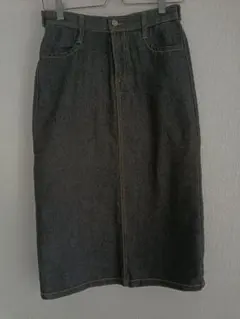 ダークデニム ひざ丈スカート