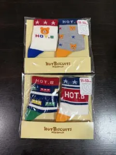 HOT BISCUITS ベビー靴下 11-13cm ２足セット×２袋（計４足）