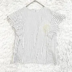 OPAQUE.CLIP オペーク ドットクリップ ストライプ柄フリルトップス M