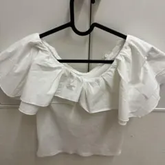 tocco closetフリルオフショルリブトップス ホワイト