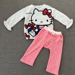 ハローキティ ハート 裏起毛 上下セット 90 95