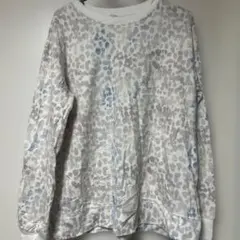 水玉模様　長袖カジュアルトレーナーホワイト/グレー/ブルー