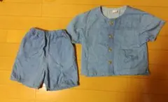 petit main 布帛半袖セットアップ　90サイズ